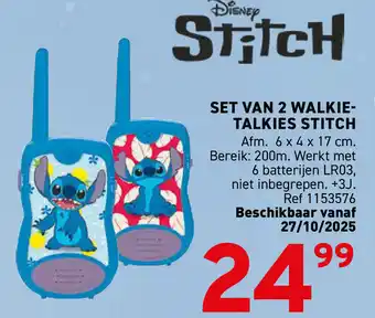 Trafic Set van 2 walkie talkies stitch aanbieding