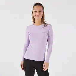 Decathlon Naadloos hardloopshirt met lange mouwen voor dames Run 500 lila aanbieding