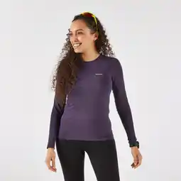 Decathlon Naadloos hardloopshirt met lange mouwen voor dames Run 500 aubergine aanbieding