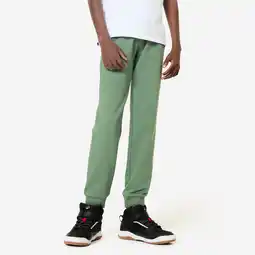 Decathlon Rechte kinderjoggingbroek kakigroen aanbieding