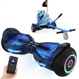 Decathlon Hoverboards 6,5 Inch met Zit, Bluetooth App, 3 Lichten - EV2 Blauw aanbieding