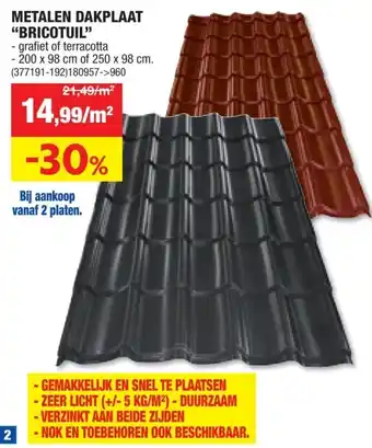 METALEN DAKPLAAT BRICOTUIL