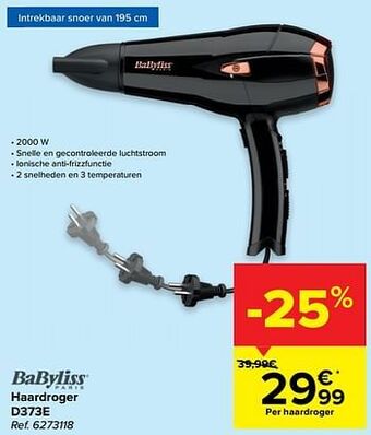 Babyliss haardroger d373e