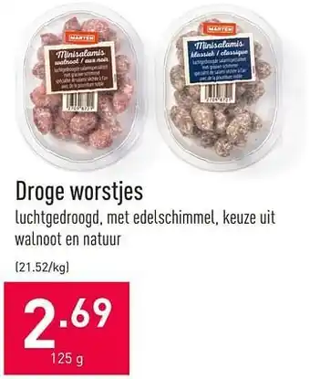ALDI Droge worstjes aanbieding