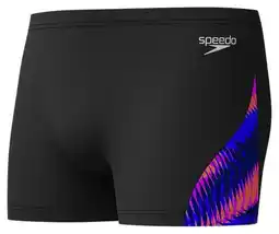 Decathlon Heren Speedo Eco+ Allov Digi V-Cut Aquashort Boxerzwempak Zwart en Navy aanbieding