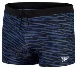 Decathlon Heren Speedo Eco+ Allov Digi V-Cut Aquashort Boxerzwempak Zwart en Navy aanbieding