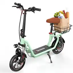 Decathlon Elektrische scooter met zitting en mandje achterop iScooter i12 36V 7,5Ah accu aanbieding