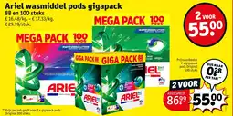 Kruidvat Ariel wasmiddel pods gigapack aanbieding