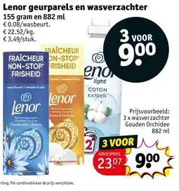 Kruidvat Lenor geurparels en wasverzachter aanbieding