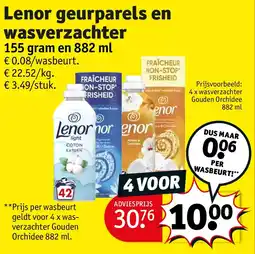 Kruidvat Lenor geurparels en wasverzachter aanbieding