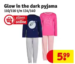 Kruidvat Glow in the dark pyjama aanbieding