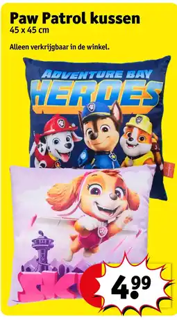 Kruidvat Paw Patrol kussen aanbieding