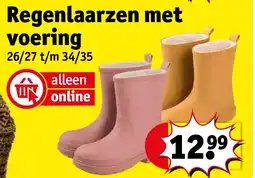 Kruidvat Regenlaarzen met voering aanbieding