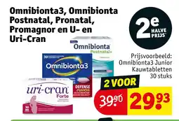 Kruidvat Omnibionta3, Omnibionta Postnatal, Pronatal, Promagnor en U- en Uri-Cran aanbieding