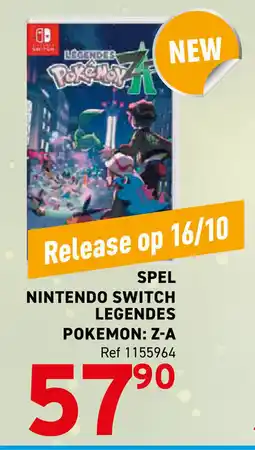 Trafic Spel nintendo switch legendes pokemon Z-A aanbieding