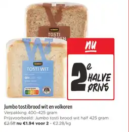 Jumbo Jumbo tostibrood wit en volkoren aanbieding