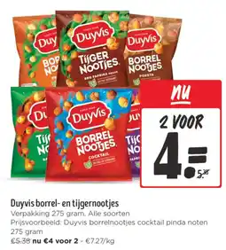 Jumbo Duyvis borrel- en tijgernootjes aanbieding