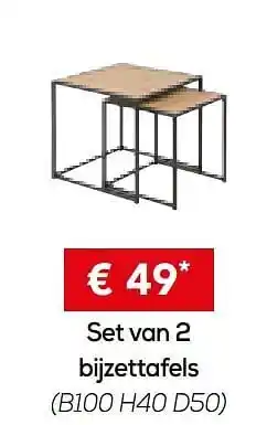 Set van 2 bijzettafels