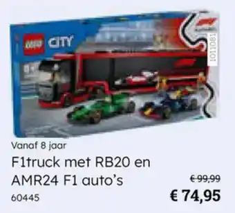 Multi bazar F1 truck met RB20 en AMR24 F1 auto's aanbieding
