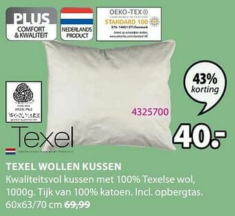 Jysk Texel wollen kussen aanbieding