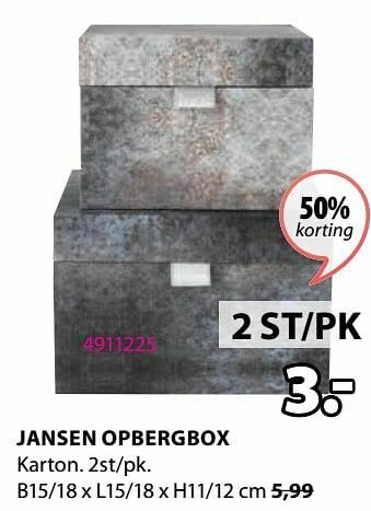 Jysk Jansen opbergbox aanbieding