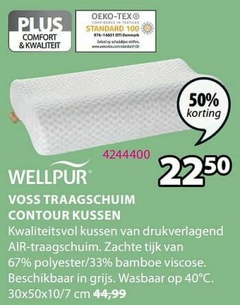 Jysk Voss traagschuim contour kussen aanbieding