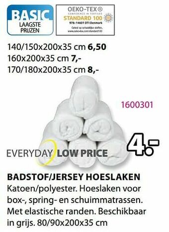 Jysk Badstof-jersey hoeslaken aanbieding
