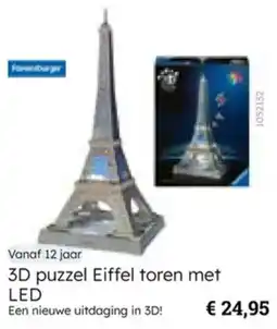 Multi bazar 3D puzzel Eiffel toren met LED aanbieding