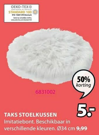 Jysk Taks stoelkussen aanbieding