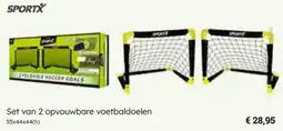 Multi bazar Set van 2 opvouwbare voetbaldoelen aanbieding