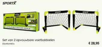 Multi bazar Set van 2 opvouwbare voetbaldoelen aanbieding