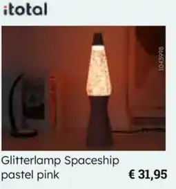 Multi bazar Glitterlamp Spaceship pastel pink aanbieding