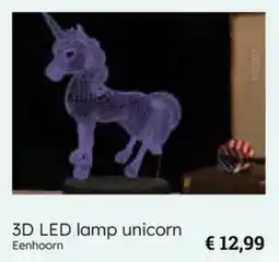 Multi bazar 3D LED lamp unicorn aanbieding
