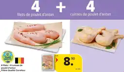 Carrefour Market 4 filets + 4 cuisses de poulet d'antan aanbieding