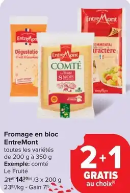Carrefour Market EntreMont Fromage en bloc aanbieding