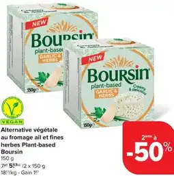 Carrefour Market Boursin Alternative végétale au fromage ail et fines herbes Plant-based aanbieding