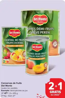 Carrefour Market Del Monte Conserves de fruits aanbieding