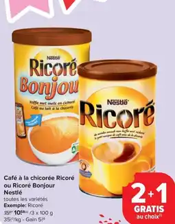 Carrefour Market Nestlé Café à la chicorée Ricoré ou Ricoré Bonjour aanbieding