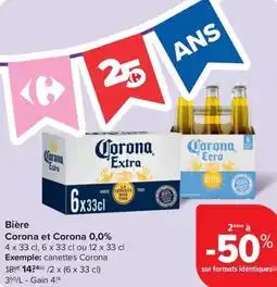 Carrefour Market Corona et Corona 0,0% Bière aanbieding