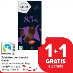 Carrefour Market Galler Tablettes de chocolat aanbieding