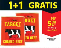 Cora Target corned beef aanbieding