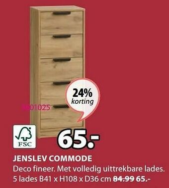 Jysk Jenslev commode 5 lades aanbieding