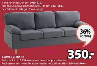 Jysk Gedved zitbank aanbieding