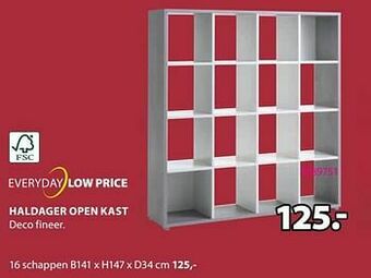 Jysk Haldager open kast 16 schappen aanbieding