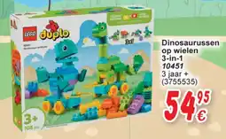 Cora Lego Duplo Dinosaurussen op wielen 3-in-1 10451 aanbieding