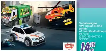 Cora Vuilniswagen, VW Tiguan R-line politie of hospitaalhelicopter aanbieding