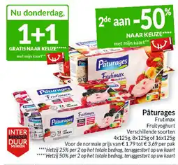 Intermarché Pâturages Frutimax Fruit yoghurt aanbieding