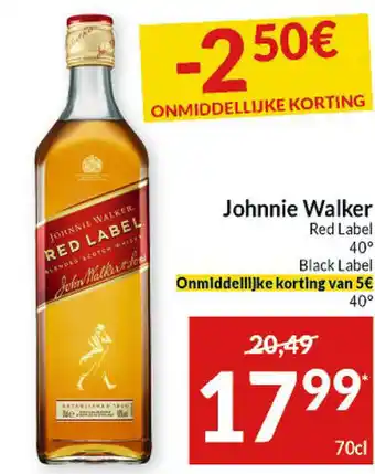 Intermarché Johnnie Walker Red Label 40° Black Label aanbieding