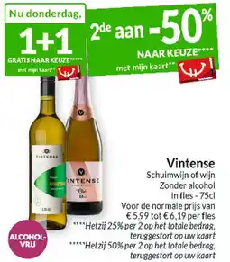 Intermarché Vintense Schuimwijn of wijn Zonder alcohol In fles aanbieding