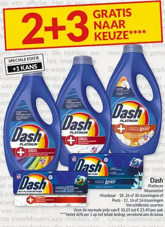Intermarché Dash Platinum Wasmiddel vloeibaar of pods aanbieding